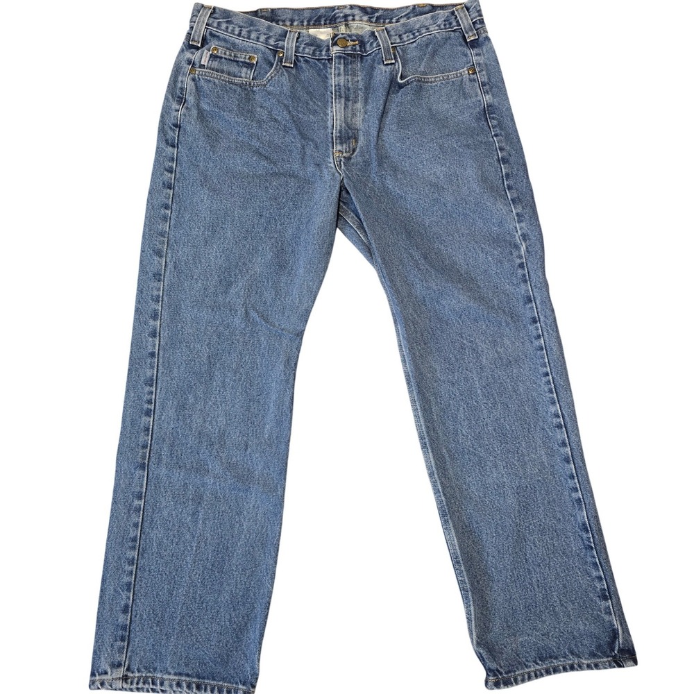 Carhartt B480 Jeans Mens 38x30 Blue Relaxed Fit 100% Cotton Denim Workwear - Picture 2 of 9